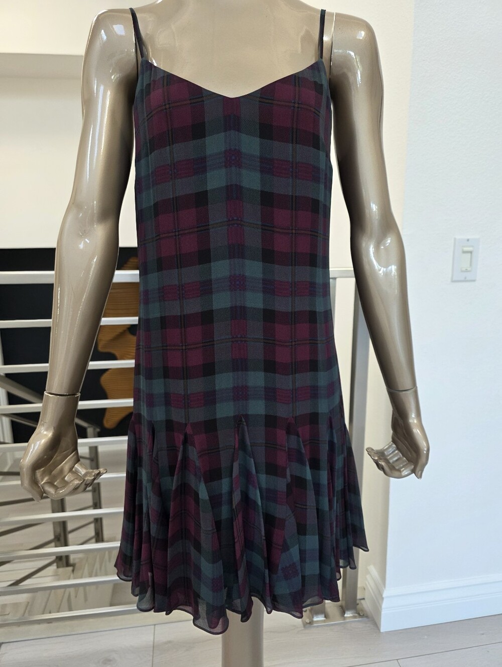 Ralph Lauren Polo Silk Plaid Dress Sz 12